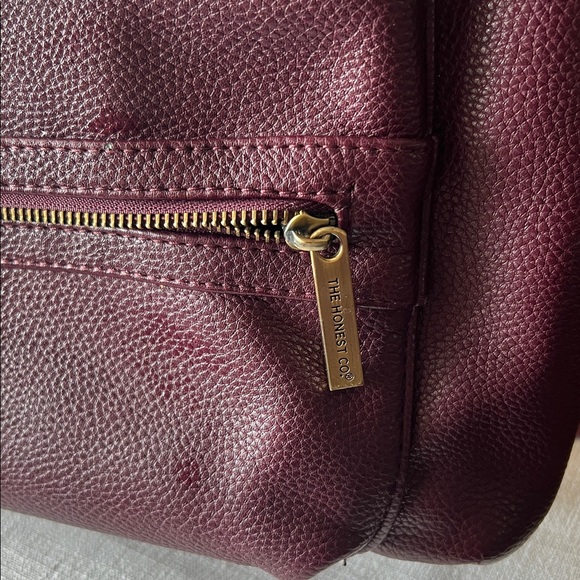 The Honest Co Burgundy Leather Backpack/Diaper Bag main image 11